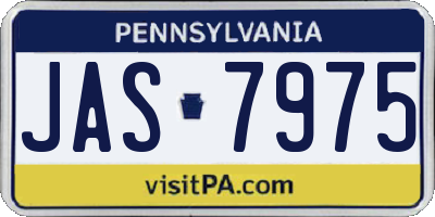 PA license plate JAS7975