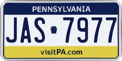 PA license plate JAS7977