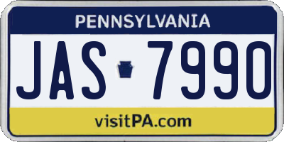 PA license plate JAS7990