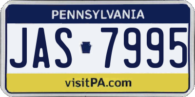 PA license plate JAS7995