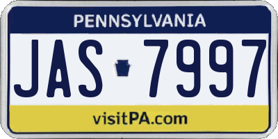 PA license plate JAS7997