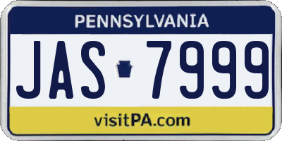 PA license plate JAS7999