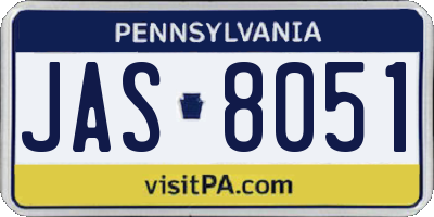PA license plate JAS8051