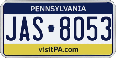 PA license plate JAS8053