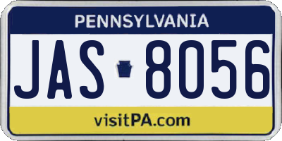PA license plate JAS8056