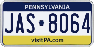 PA license plate JAS8064