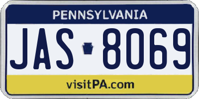 PA license plate JAS8069