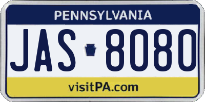 PA license plate JAS8080