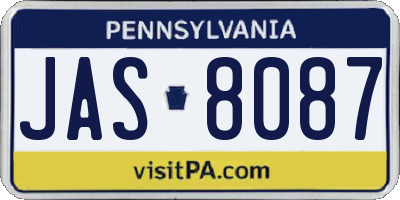 PA license plate JAS8087