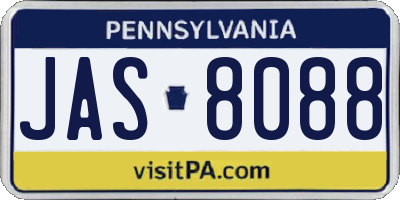 PA license plate JAS8088