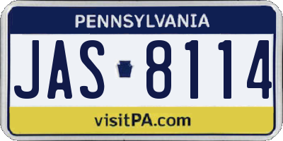 PA license plate JAS8114