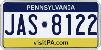 PA license plate JAS8122