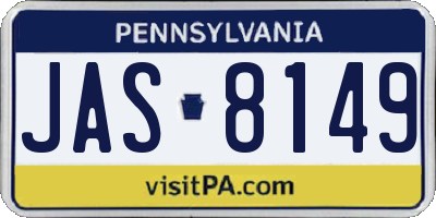 PA license plate JAS8149