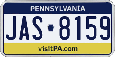 PA license plate JAS8159