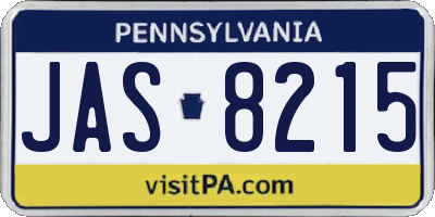 PA license plate JAS8215