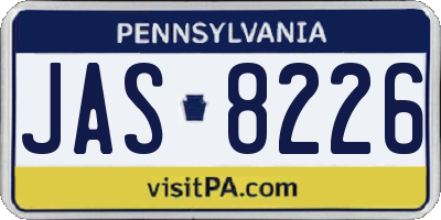 PA license plate JAS8226