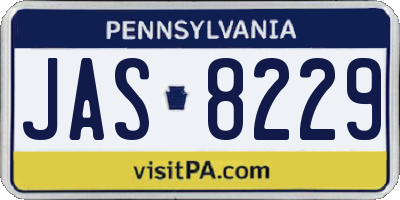 PA license plate JAS8229