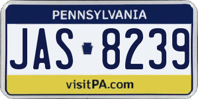 PA license plate JAS8239