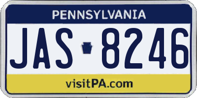 PA license plate JAS8246