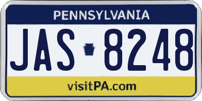 PA license plate JAS8248