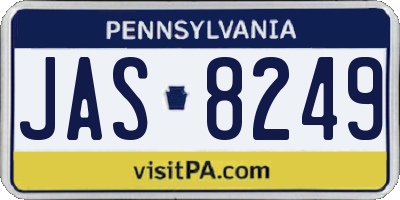 PA license plate JAS8249