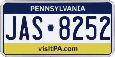 PA license plate JAS8252