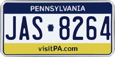 PA license plate JAS8264