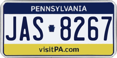 PA license plate JAS8267