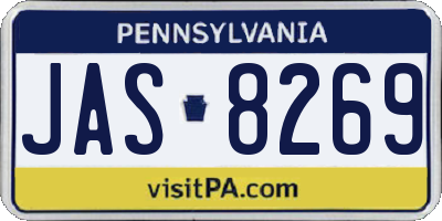 PA license plate JAS8269