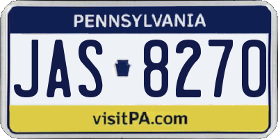 PA license plate JAS8270