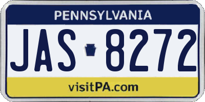 PA license plate JAS8272