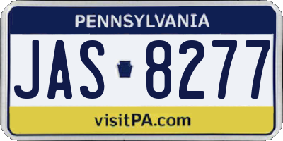 PA license plate JAS8277