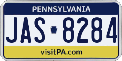 PA license plate JAS8284