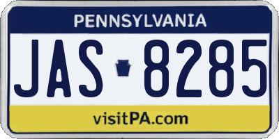 PA license plate JAS8285