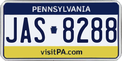 PA license plate JAS8288