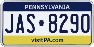 PA license plate JAS8290