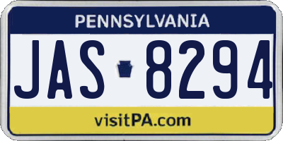 PA license plate JAS8294