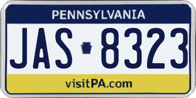 PA license plate JAS8323