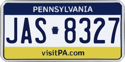 PA license plate JAS8327