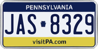 PA license plate JAS8329