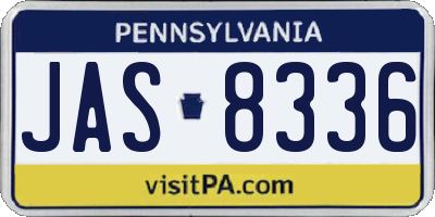 PA license plate JAS8336