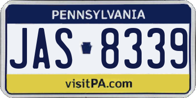 PA license plate JAS8339