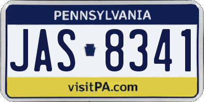 PA license plate JAS8341