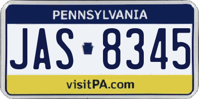 PA license plate JAS8345