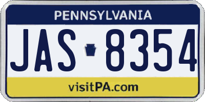 PA license plate JAS8354