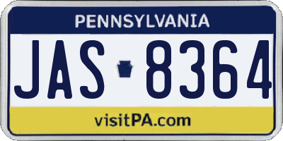 PA license plate JAS8364