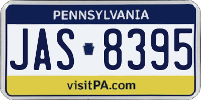 PA license plate JAS8395