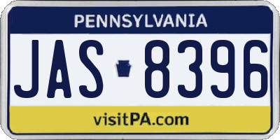 PA license plate JAS8396