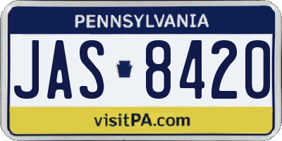 PA license plate JAS8420