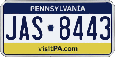 PA license plate JAS8443